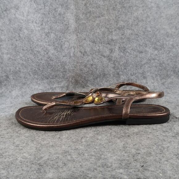 Montego Bay Club Shoes Womens 7.5 Sandals Fashion Flats Thong Ankle Buckle Strap - Picture 4 of 11